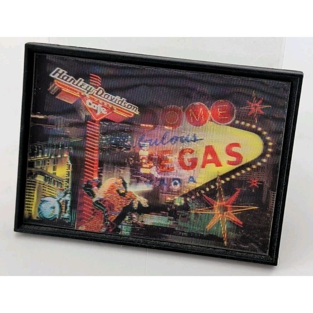 Vintage Harley Davidson Cafe Las Vegas Magnet Holographic Lenticular Retired...